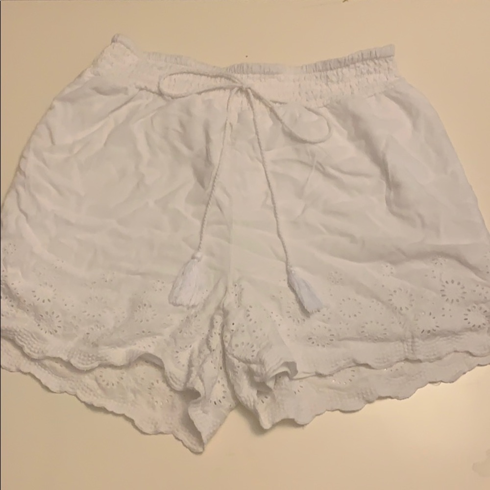 Francesca’s Flowy White Shorts